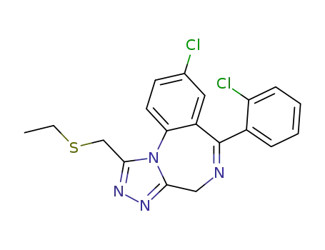 4H-(1,2,4)Triazolo(4,3-a)(1,4)benzodiazepine, 8-chloro-6-(2-chlorophenyl)-1-((ethylthio)methyl)-