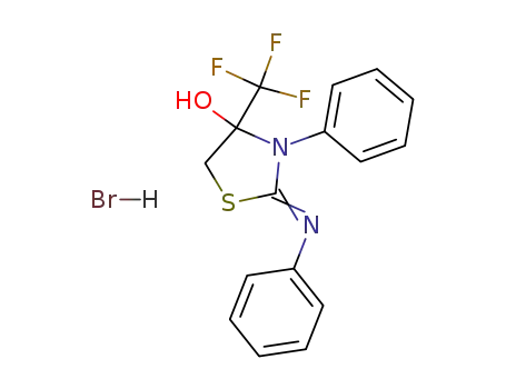 4-Thiazolidinol, 3-phenyl-2-(phenylimino)-4-(trifluoromethyl)-,
monohydrobromide