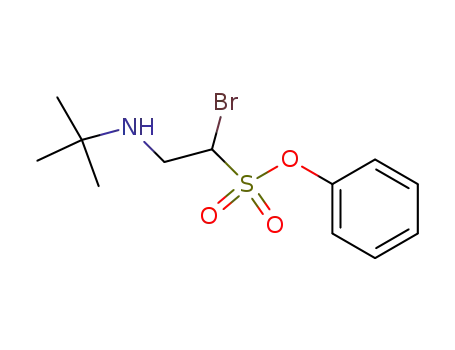 Molecular Structure of 87975-11-9 (Ethanesulfonic acid, 1-bromo-2-[(1,1-dimethylethyl)amino]-, phenyl
ester)