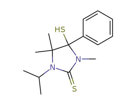 Molecular Structure of 88226-08-8 (2-Imidazolidinethione,
4-mercapto-3,5,5-trimethyl-1-(1-methylethyl)-4-phenyl-)