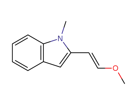 Molecular Structure of 89369-39-1 (1H-Indole, 2-(2-methoxyethenyl)-1-methyl-, (E)-)