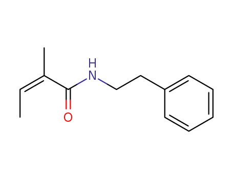 Molecular Structure of 74896-67-6 ((Z)-2-Methyl-but-2-enoic acid phenethyl-amide)