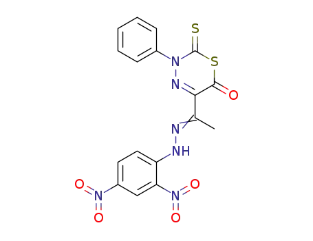 5-{1-[(2,4-Dinitro-phenyl)-hydrazono]-ethyl}-3-phenyl-2-thioxo-2,3-dihydro-[1,3,4]thiadiazin-6-one
