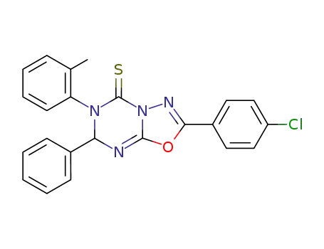 5H-1,3,4-Oxadiazolo[3,2-a][1,3,5]triazine-5-thione,
2-(4-chlorophenyl)-6,7-dihydro-6-(2-methylphenyl)-7-phenyl-