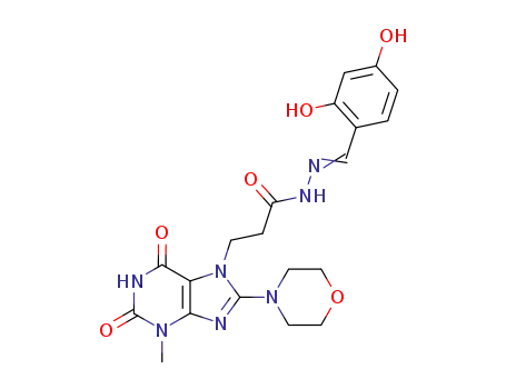 β-(3-Methyl-8-N-morpholino-7-xanthinyl)propionic acid N-(2,4-dihydroxybenzylidene)hydrazide