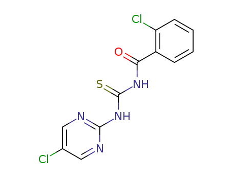 Molecular Structure of 126556-12-5 (1-(2-Chloro-benzoyl)-3-(5-chloro-pyrimidin-2-yl)-thiourea)