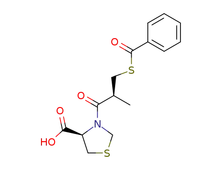 (4R)-3-<(2S)-S-benzoyl-3-mercapto-2-methylpropanoyl>-4-thiazolidinecarboxylic acid