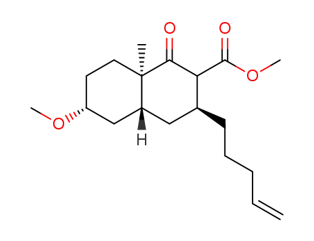 Molecular Structure of 122593-99-1 ((3S,4aR,6R,8aR)-6-Methoxy-8a-methyl-1-oxo-3-pent-4-enyl-decahydro-naphthalene-2-carboxylic acid methyl ester)