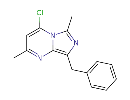 Molecular Structure of 88875-09-6 (Imidazo[1,5-a]pyrimidine, 4-chloro-2,6-dimethyl-8-(phenylmethyl)-)
