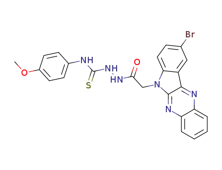 Molecular Structure of 109322-18-1 (2-[(9-bromo-6H-indolo[2,3-b]quinoxalin-6-yl)acetyl]-N-(4-methoxyphenyl)hydrazinecarbothioamide)