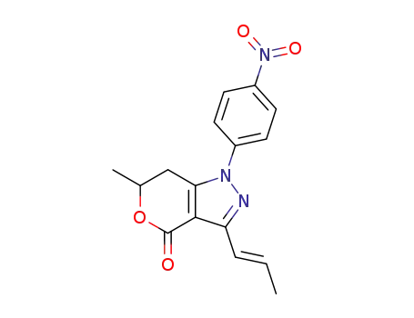 Pyrano[4,3-c]pyrazol-4(1H)-one,
6,7-dihydro-6-methyl-1-(4-nitrophenyl)-3-(1-propenyl)-