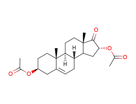 Molecular Structure of 16597-57-2 (Androst-5-en-17-one, 3,16-bis(acetyloxy)-, (3beta,16beta)-)
