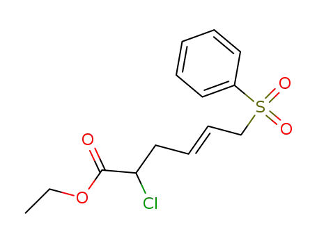 4-Hexenoic acid, 2-chloro-6-(phenylsulfonyl)-, ethyl ester, (E)-