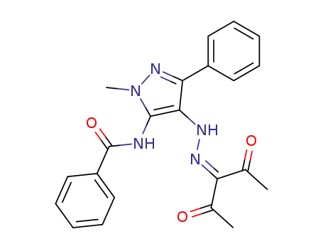 N-{4-[N'-(1-Acetyl-2-oxo-propylidene)-hydrazino]-2-methyl-5-phenyl-2H-pyrazol-3-yl}-benzamide