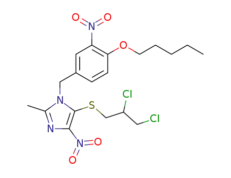 Molecular Structure of 115906-54-2 (5-[(2,3-dichloropropyl)sulfanyl]-2-methyl-4-nitro-1-[3-nitro-4-(pentyloxy)benzyl]-1H-imidazole)