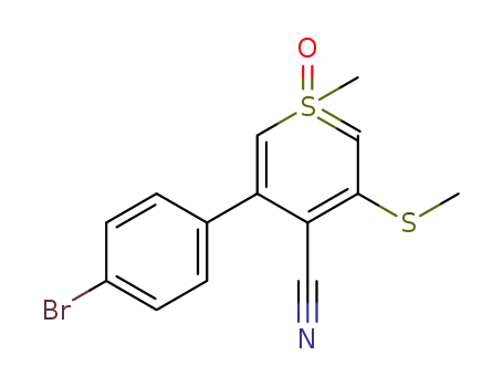 3-(4-Bromo-phenyl)-1-methyl-5-methylsulfanyl-1-oxo-1λ<sup>6</sup>-thiopyran-4-carbonitrile