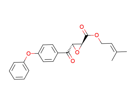 Molecular Structure of 94402-63-8 (Oxiranecarboxylic acid, 3-(4-phenoxybenzoyl)-, 3-methyl-2-butenyl
ester, trans-)