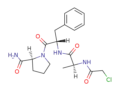 Molecular Structure of 81500-68-7 ((2S)-1-[(2S)-2-[[(2S)-2-[(2-chloroacetyl)amino]propanoyl]amino]-3-phen yl-propanoyl]pyrrolidine-2-carboxamide)