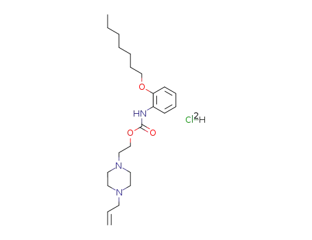 Carbamic acid, (2-(heptyloxy)phenyl)-, 2-(4-(2-propenyl)-1-piperazinyl)ethyl ester, dihydrochloride