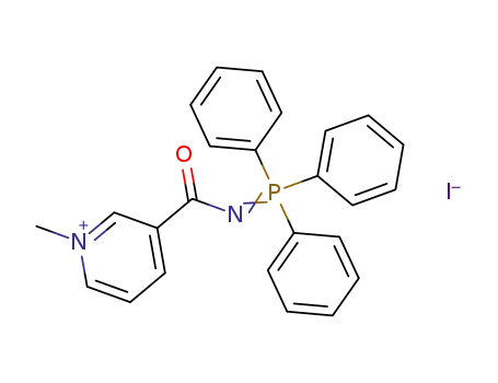 Molecular Structure of 125583-35-9 (Pyridinium, 1-methyl-3-(((triphenylphosphoranylidene)amino)carbonyl)-,  iodide)