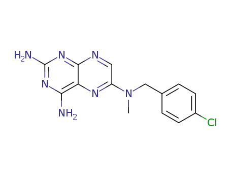 Molecular Structure of 76551-39-8 (N<sup>6</sup>-(4-Chloro-benzyl)-N<sup>6</sup>-methyl-pteridine-2,4,6-triamine)