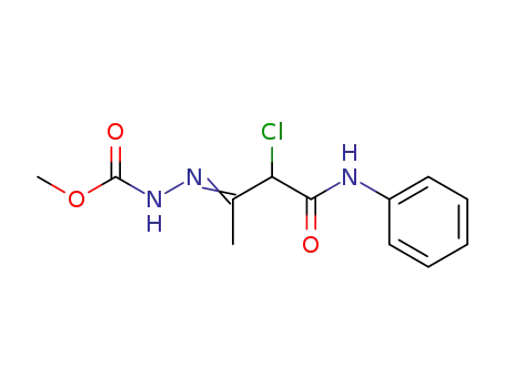 Hydrazinecarboxylic acid,
[2-chloro-1-methyl-3-oxo-3-(phenylamino)propylidene]-, methyl ester