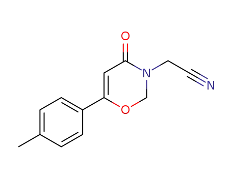 Molecular Structure of 113308-15-9 ((4-Oxo-6-p-tolyl-4H-[1,3]oxazin-3-yl)-acetonitrile)