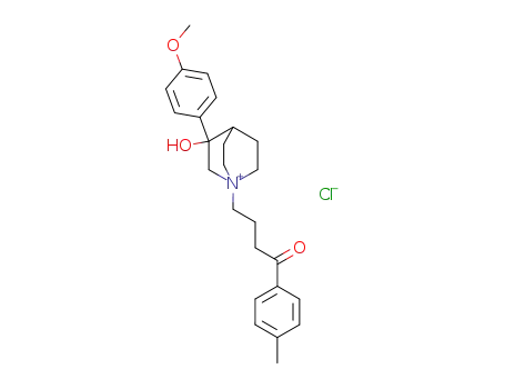 Molecular Structure of 130570-18-2 (3-p-Methoxyphenyl-3-hydroxy-N-(4'-p-methylphenyl-4'-oxobutyl)quinuclidinium Chloride)