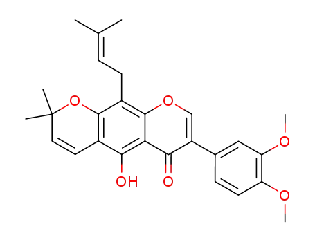 3-(3,4-dimethoxy-phenyl)-5-hydroxy-8,8-dimethyl-10-(3-methyl-but-2-enyl)-8<i>H</i>-pyrano[3,2-<i>g</i>]chromen-4-one