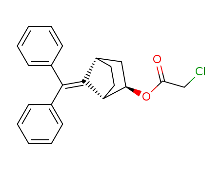 Molecular Structure of 136113-65-0 (Chloro-acetic acid (1S,2R,4S)-7-benzhydrylidene-bicyclo[2.2.1]hept-2-yl ester)