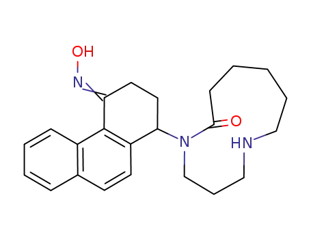 Molecular Structure of 82650-81-5 (1-(1,5-diaza-11-oxocycloundecan-1-yl)-4-oxyimino-1,2,3,4-tetrahydrophenanthrene)