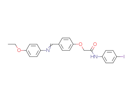 Molecular Structure of 88951-54-6 (Acetamide,
2-[4-[[(4-ethoxyphenyl)imino]methyl]phenoxy]-N-(4-iodophenyl)-)