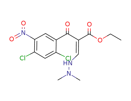 3-(Dimethylhydrazino)-2-(2,4-dichlor-5-nitrobenzoyl)-acrylsaeure-ethylester