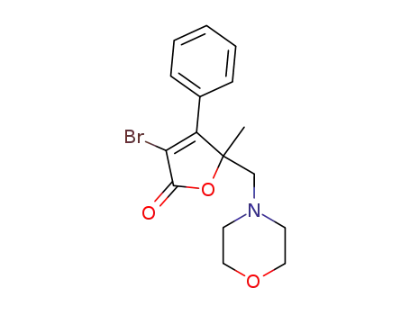 Molecular Structure of 106609-79-4 (2(5H)-Furanone, 3-bromo-5-methyl-5-(4-morpholinylmethyl)-4-phenyl-)