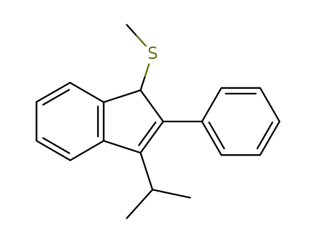 Molecular Structure of 95616-16-3 (1H-Indene, 3-(1-methylethyl)-1-(methylthio)-2-phenyl-)