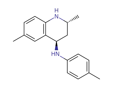 Molecular Structure of 22609-18-3 (((2R,4R)-2,6-Dimethyl-1,2,3,4-tetrahydro-quinolin-4-yl)-p-tolyl-amine)