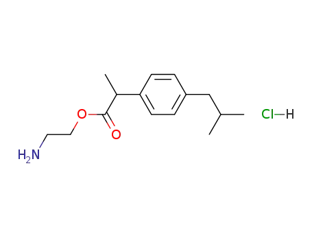 Molecular Structure of 106492-85-7 (2-aminoethyl 2-(4-isobutylphenyl)propionate hydrochloride)