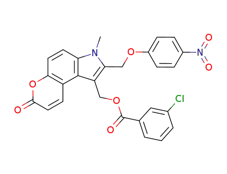 1-(3-chlorobenzoyloxymethyl)-3-methyl-2-(4-nitrophenoxymethyl)-3,7-dihydropyrano<3,2-e>indol-7-one