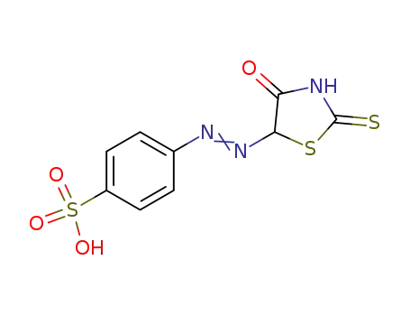 Molecular Structure of 42167-63-5 (Benzenesulfonic acid, 4-[(4-oxo-2-thioxo-5-thiazolidinyl)azo]-)