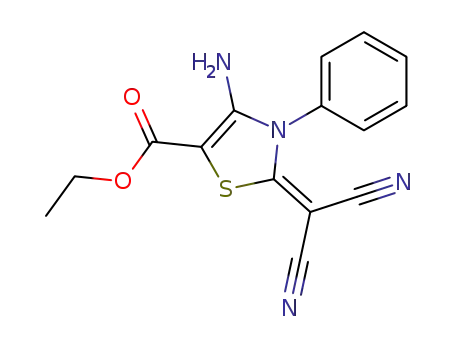 4-Amino-2-dicyanomethylene-3-phenyl-2,3-dihydro-thiazole-5-carboxylic acid ethyl ester
