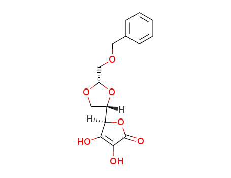 Molecular Structure of 145876-08-0 ((R)-5-((2S,4S)-2-Benzyloxymethyl-[1,3]dioxolan-4-yl)-3,4-dihydroxy-5H-furan-2-one)