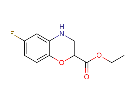 Molecular Structure of 220120-59-2 (ETHYL 6-FLUORO-3,4-DIHYDRO-2H-1,4-BENZOXAZINE-2-CARBOXYLATE)