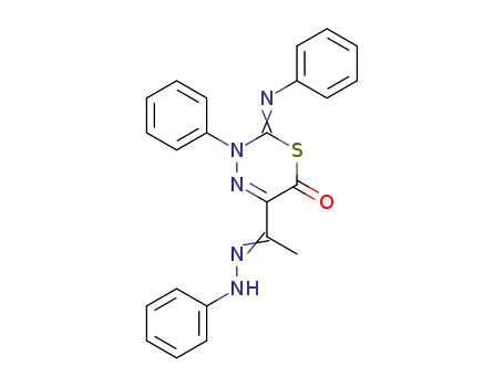 3-Phenyl-5-[1-(phenyl-hydrazono)-ethyl]-2-[(Z)-phenylimino]-2,3-dihydro-[1,3,4]thiadiazin-6-one
