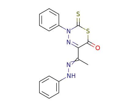 3-Phenyl-5-[1-(phenyl-hydrazono)-ethyl]-2-thioxo-2,3-dihydro-[1,3,4]thiadiazin-6-one