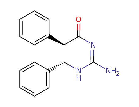 Molecular Structure of 66376-68-9 (4(1H)-Pyrimidinone, 2-amino-5,6-dihydro-5,6-diphenyl-, trans-)
