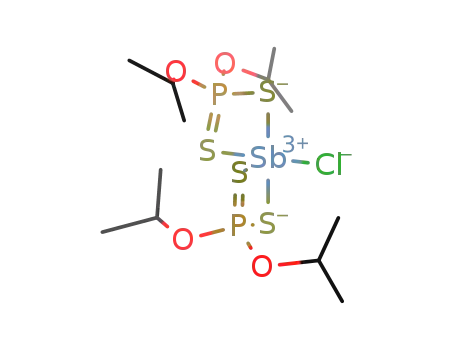 Molecular Structure of 85961-69-9 (bis(O,O′-diisopropyldithiophosphato-S,S′)antimony(III) chloride)