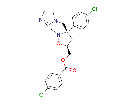 Molecular Structure of 115583-65-8 (4-Chloro-benzoic acid (3S,5S)-3-(4-chloro-phenyl)-3-imidazol-1-ylmethyl-2-methyl-isoxazolidin-5-ylmethyl ester)