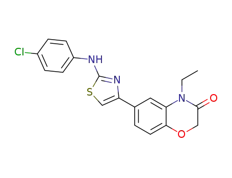 Molecular Structure of 114566-68-6 (6-{2-[(4-chlorophenyl)amino]-1,3-thiazol-4-yl}-4-ethyl-2H-1,4-benzoxazin-3(4H)-one)