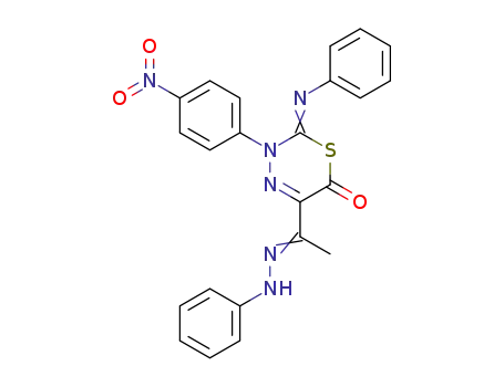 3-(4-Nitro-phenyl)-5-[1-(phenyl-hydrazono)-ethyl]-2-[(Z)-phenylimino]-2,3-dihydro-[1,3,4]thiadiazin-6-one