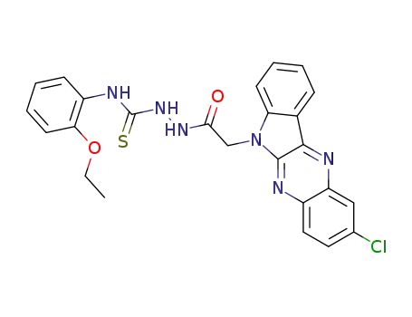 Molecular Structure of 109322-14-7 (2-[(2-chloro-6H-indolo[2,3-b]quinoxalin-6-yl)acetyl]-N-(2-ethoxyphenyl)hydrazinecarbothioamide)